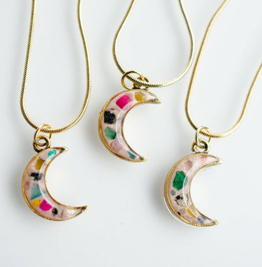 Terrazzo Moon Necklace
